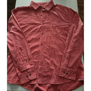Peter Millar Mens XL Red Long Sleeve Button Down Shirt Pocket‎ Casual
